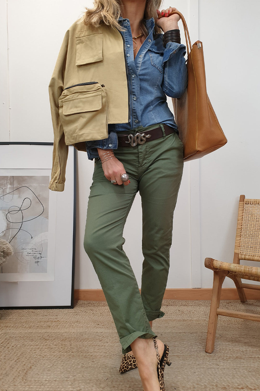 Slim Buttoned Denim Shirt