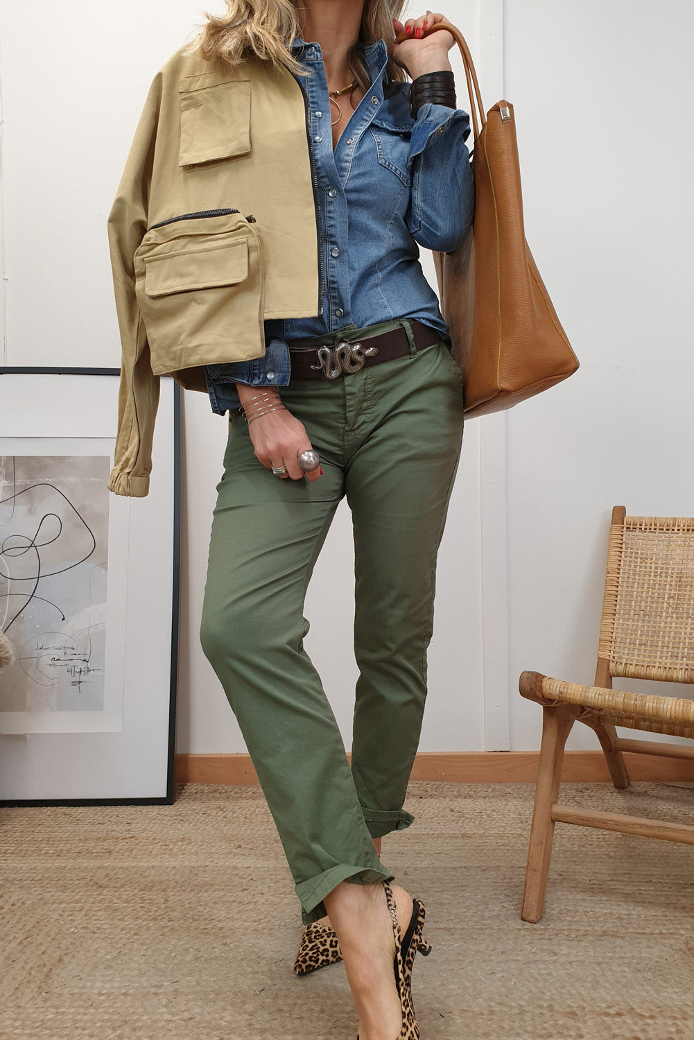 Slim Buttoned Denim Shirt