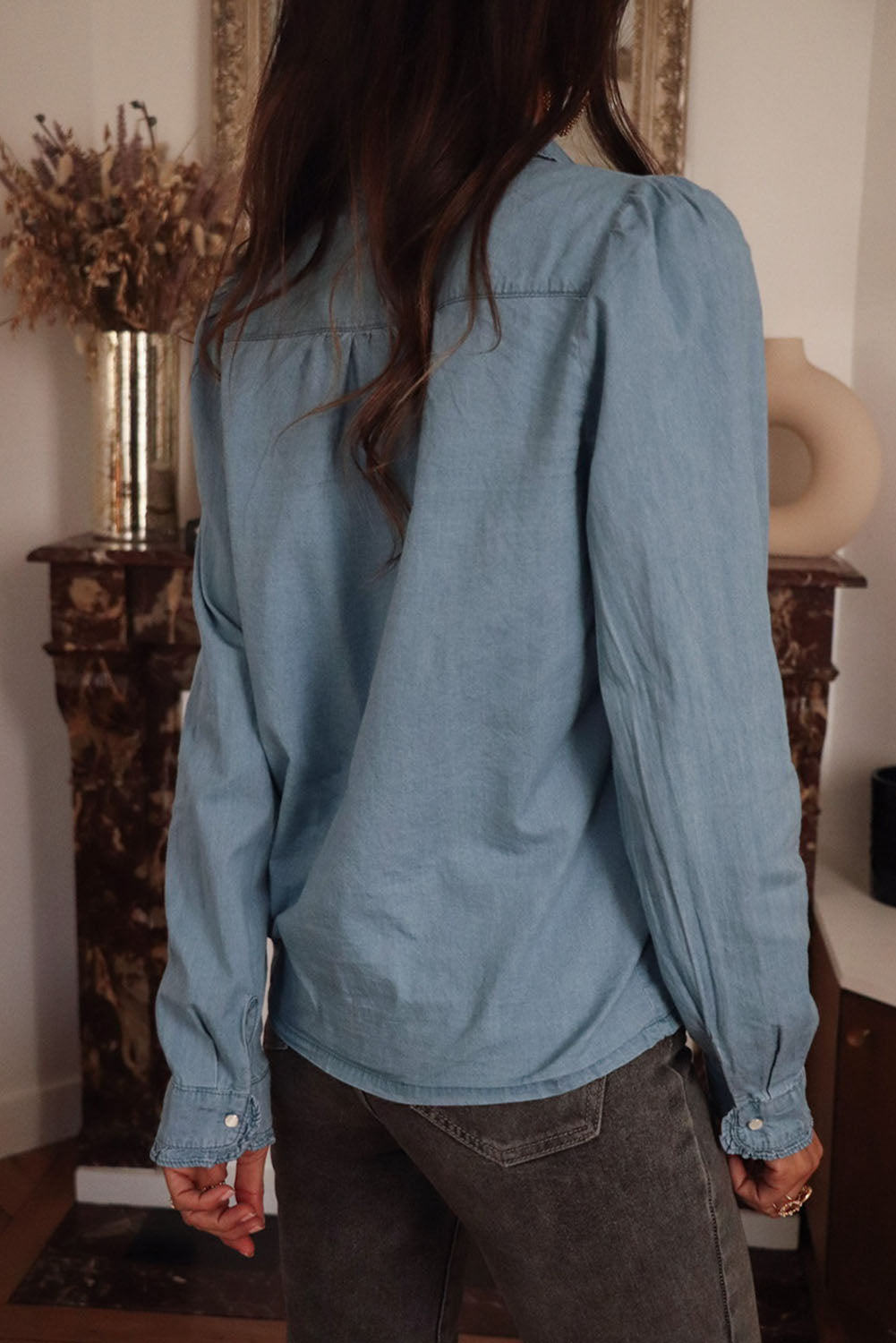 Dusk Blue Collar Chambray Shirt