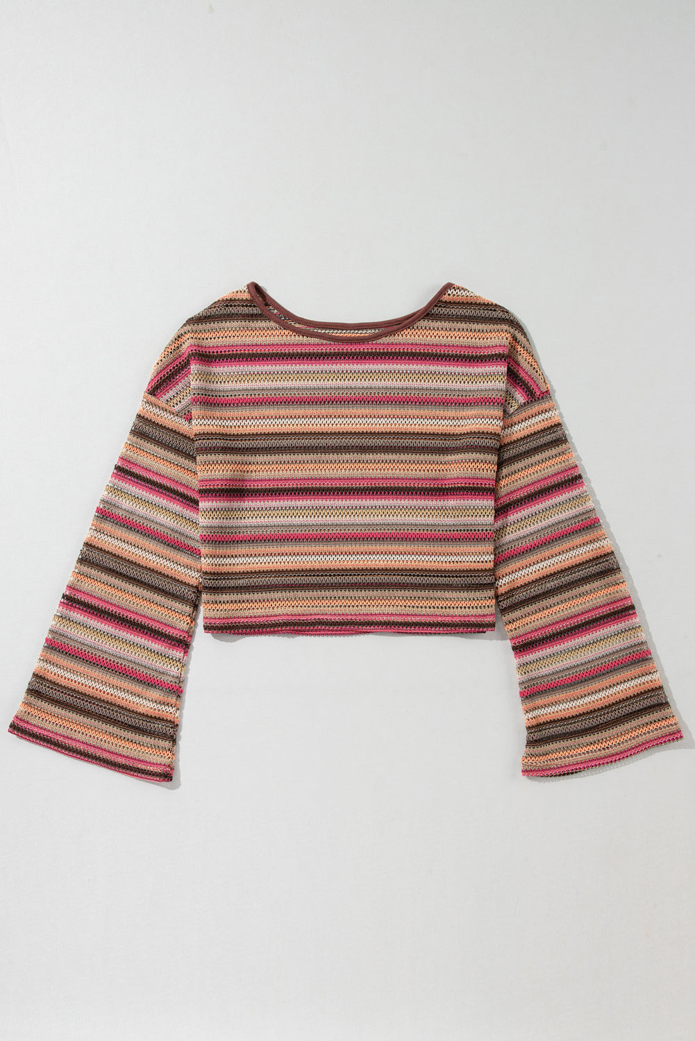 Striped Cropped Long Sleeve Top