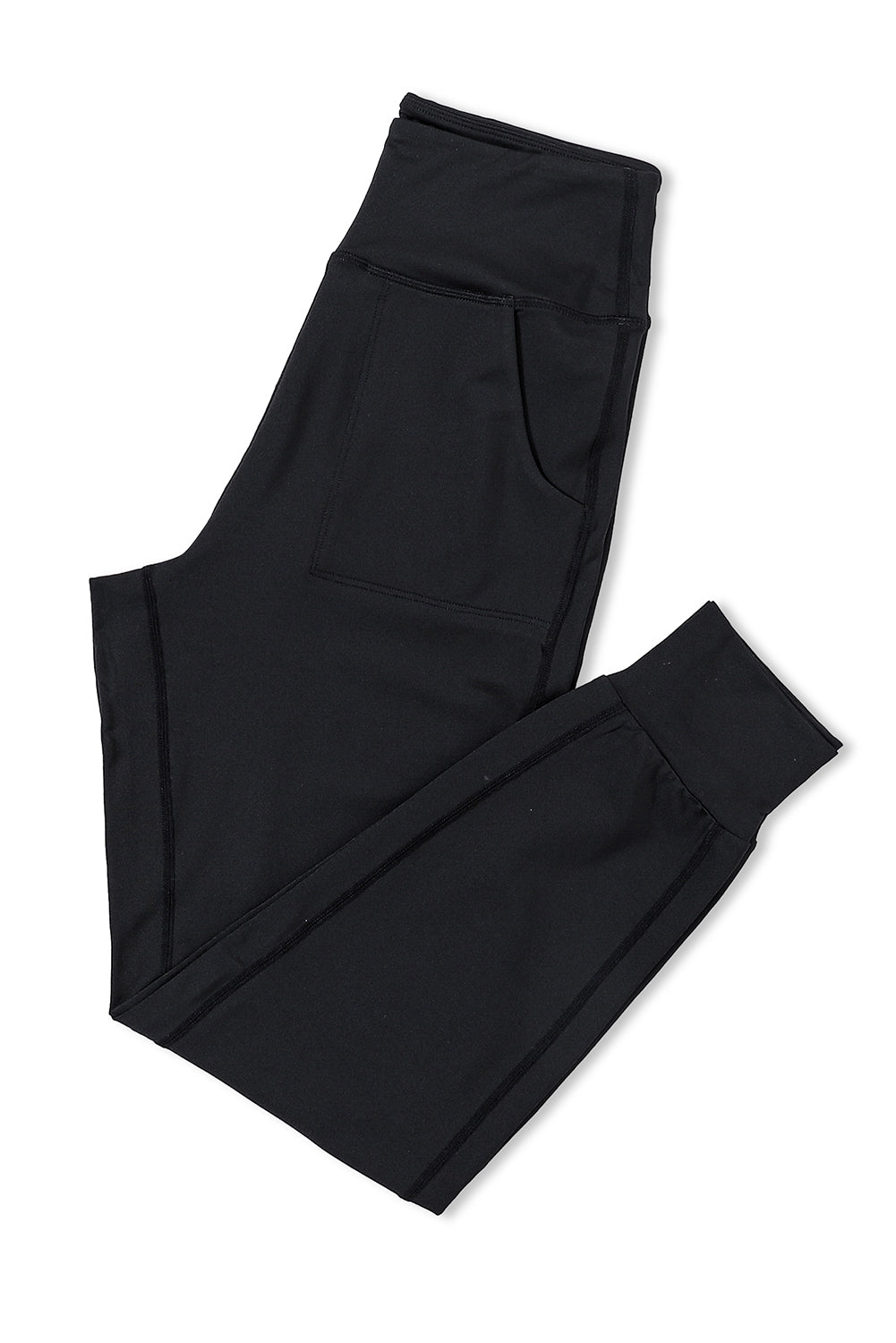 Black High Waist Pocketed Joggers
