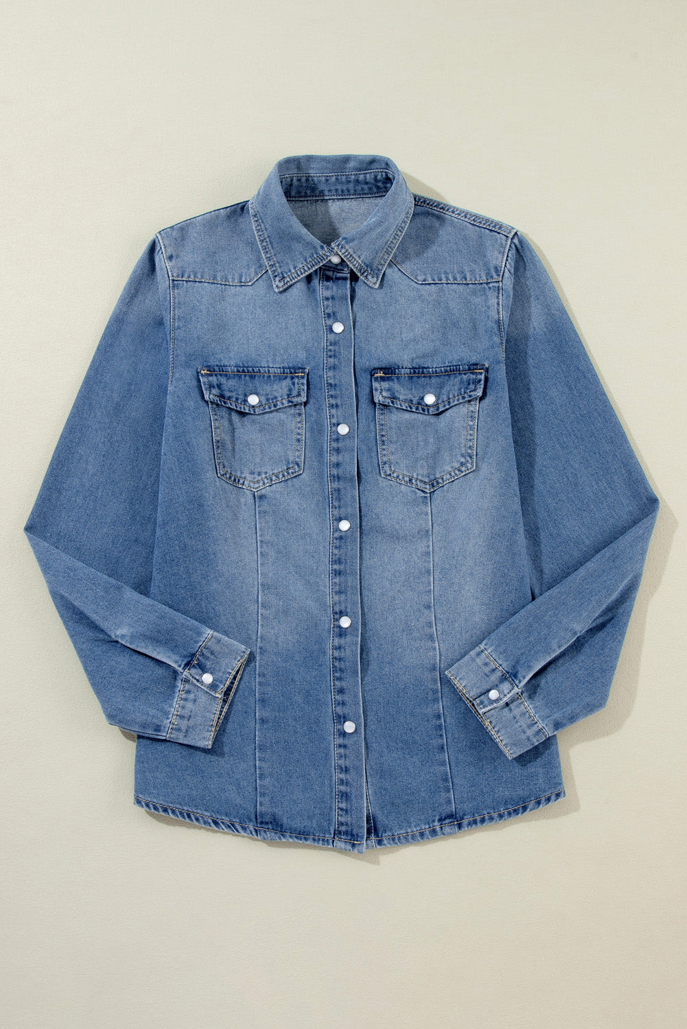 Slim Buttoned Denim Shirt