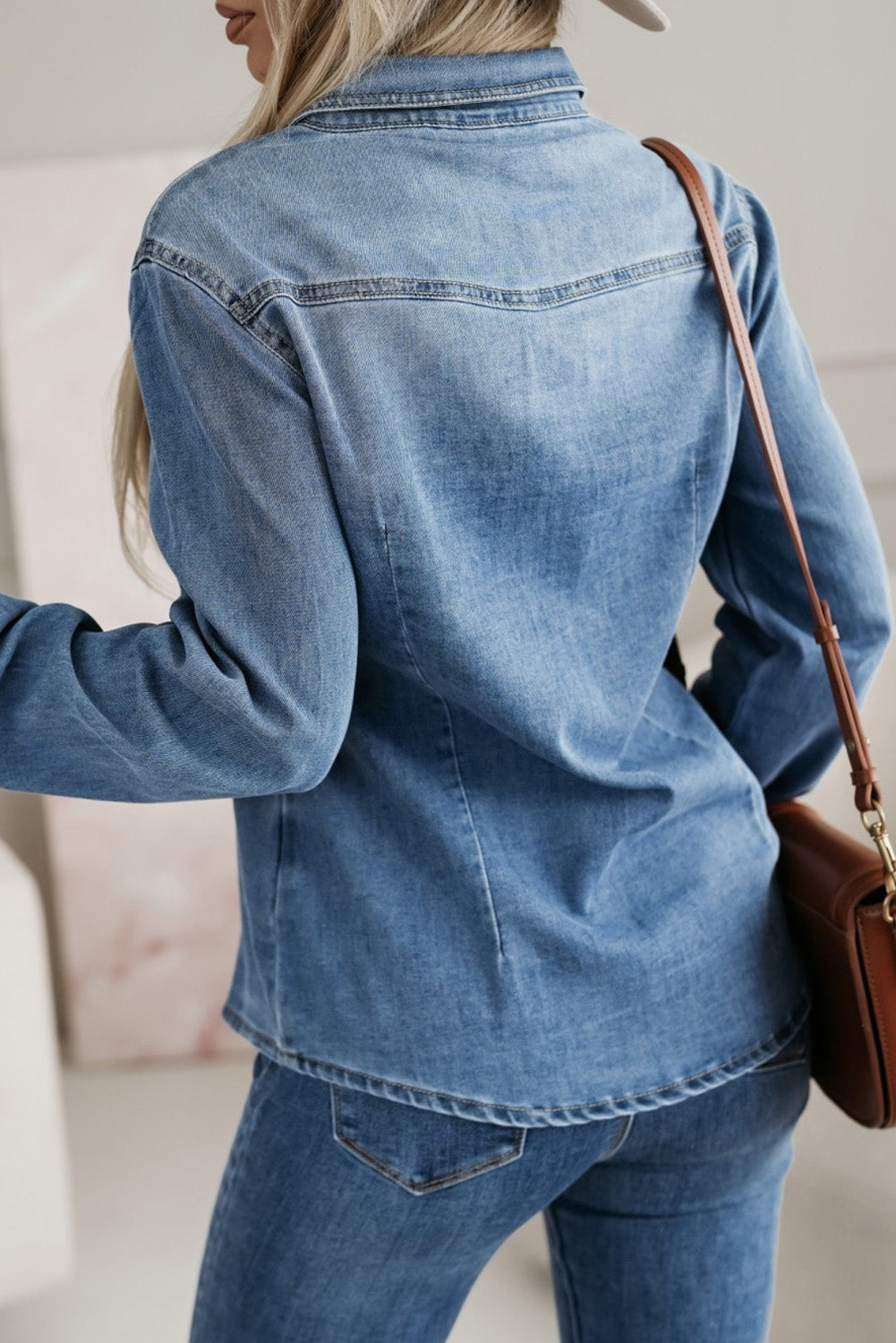 Slim Buttoned Denim Shirt