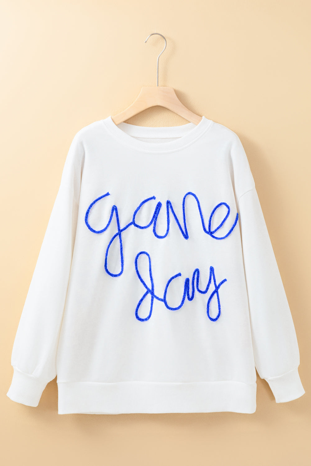 White Drop Shoulder Graphic Sweatshirt