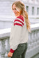 Apricot Color Block Raglan Long Sleeve Top