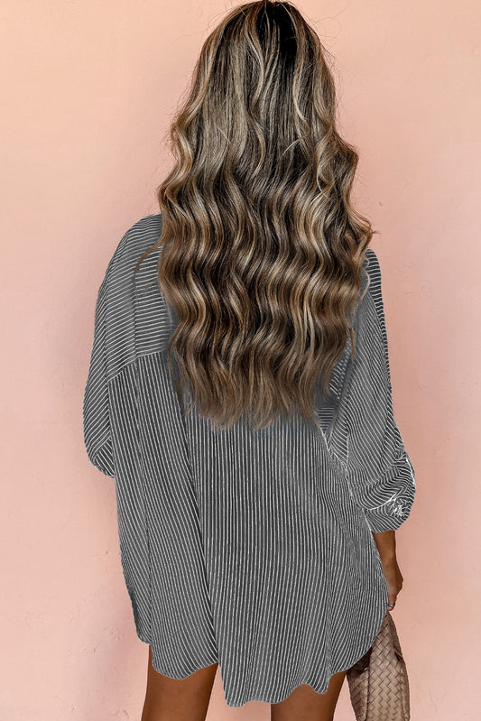 Black Roll-Tab Long Sleeve Shirt