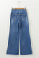Sail Blue High Waist Button Fly Flare Jeans