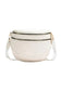 White Double Zip Faux Leather Crossbody Bag