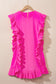 Bright Pink Ruffled Edge Mini Dress