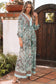 Boho Floral Print Lace-up Open Back High Waist Maxi Dress