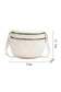 White Double Zip Faux Leather Crossbody Bag