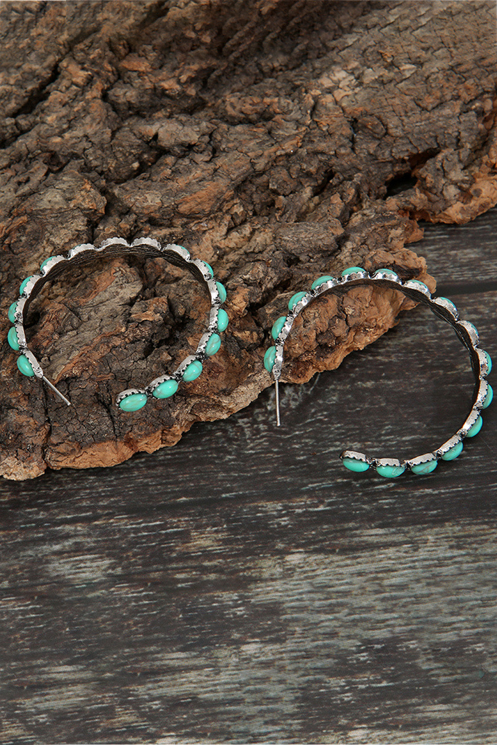 Sky Blue Gem Retro  Earrings