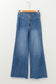 Sail Blue High Waist Button Fly Flare Jeans