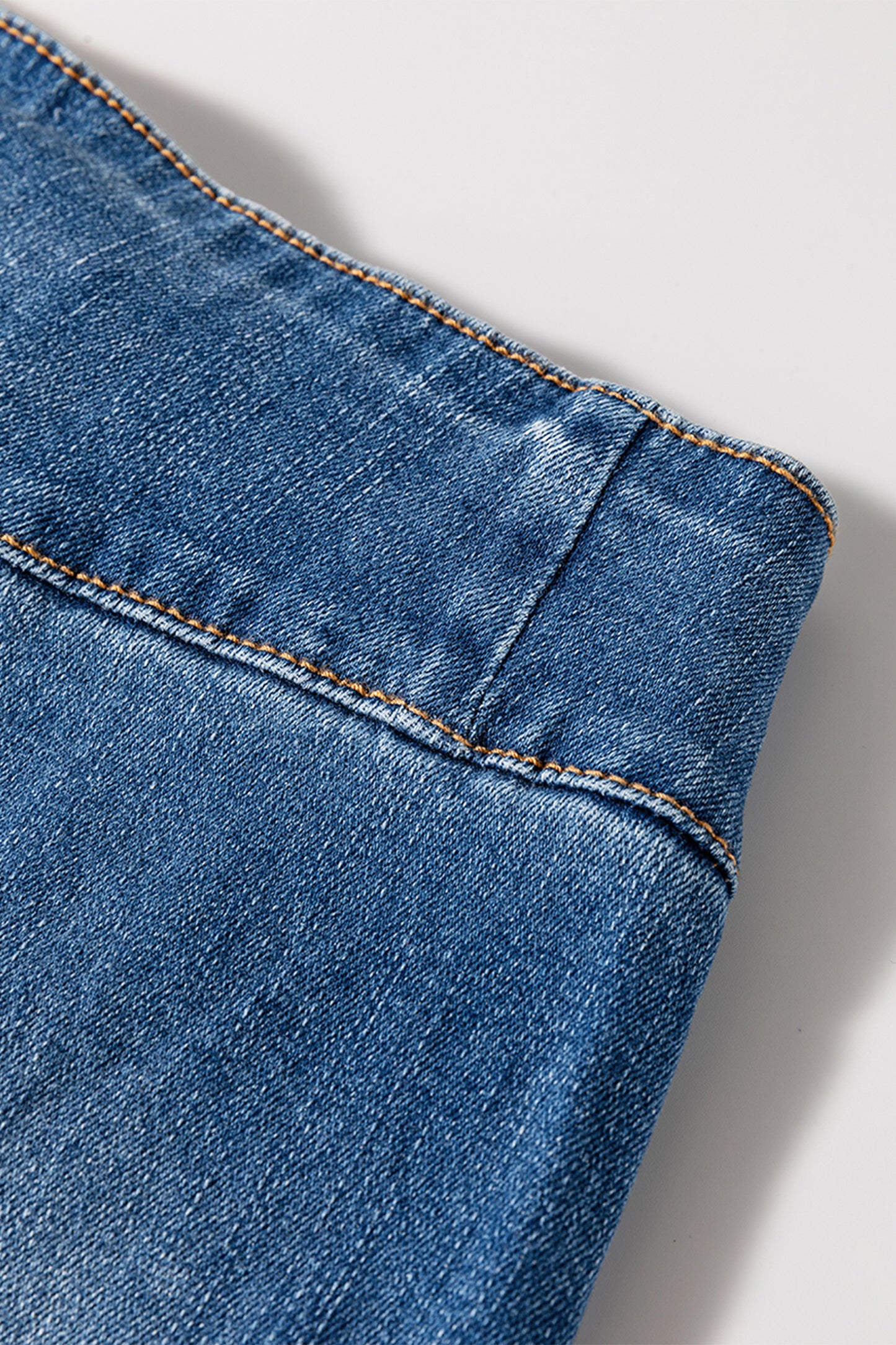 Sail Blue High Waist Button Fly Flare Jeans